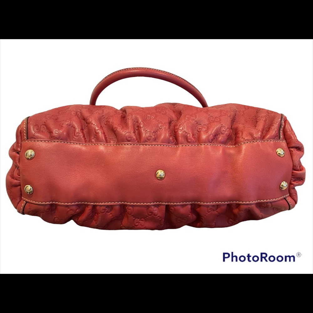 Authentic Gucci GG D Ring Abbey Calf Leather Bag in Red - Picture 3 of 11